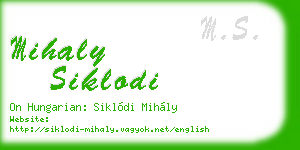 mihaly siklodi business card
