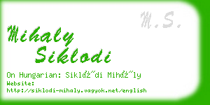 mihaly siklodi business card